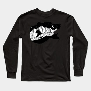 Bear Nature Silhouette Sticker Long Sleeve T-Shirt